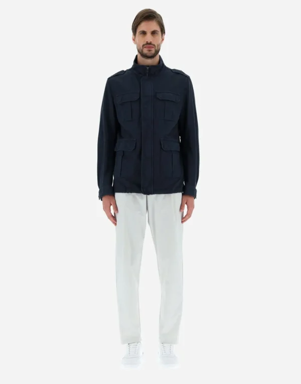 Field Jacket In Cotone E Lino Tinto In Capo>Herno Sale
