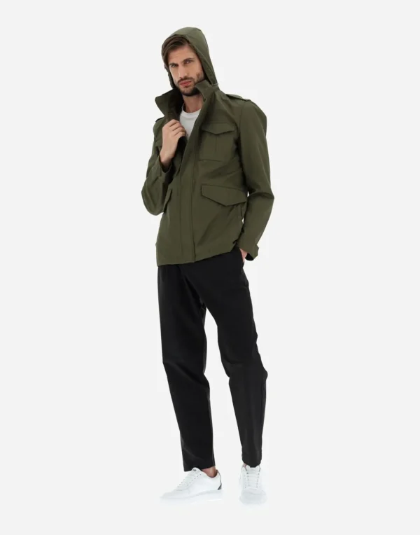 Field Jacket In Light Cotton Stretch>Herno Outlet