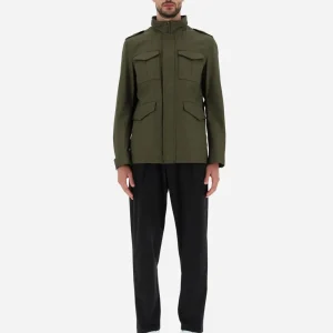Field Jacket In Light Cotton Stretch>Herno Outlet