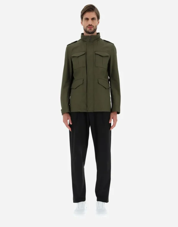 Field Jacket In Light Cotton Stretch>Herno Outlet