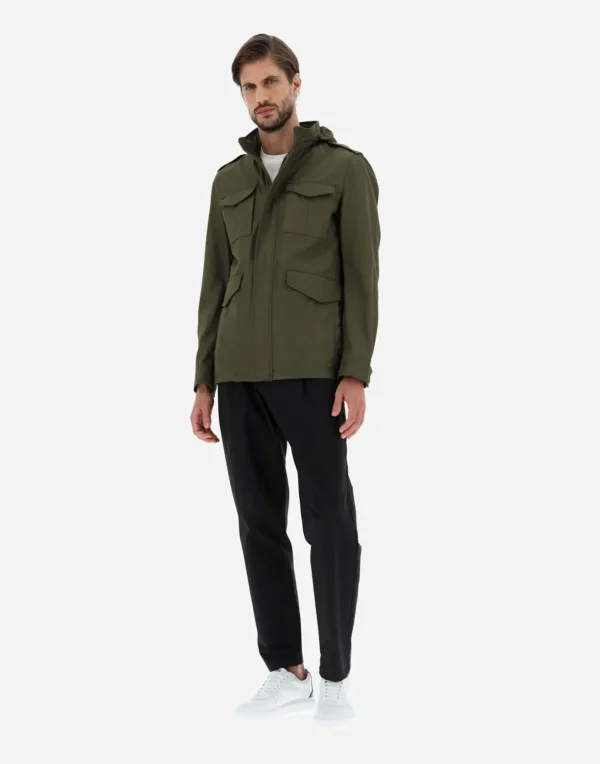 Field Jacket In Light Cotton Stretch>Herno Outlet