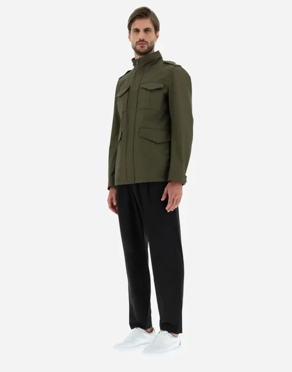 Field Jacket In Light Cotton Stretch>Herno Outlet