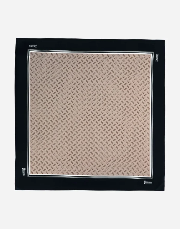 Foulard In Seta Con Monogram 90X90Cm>Herno Fashion