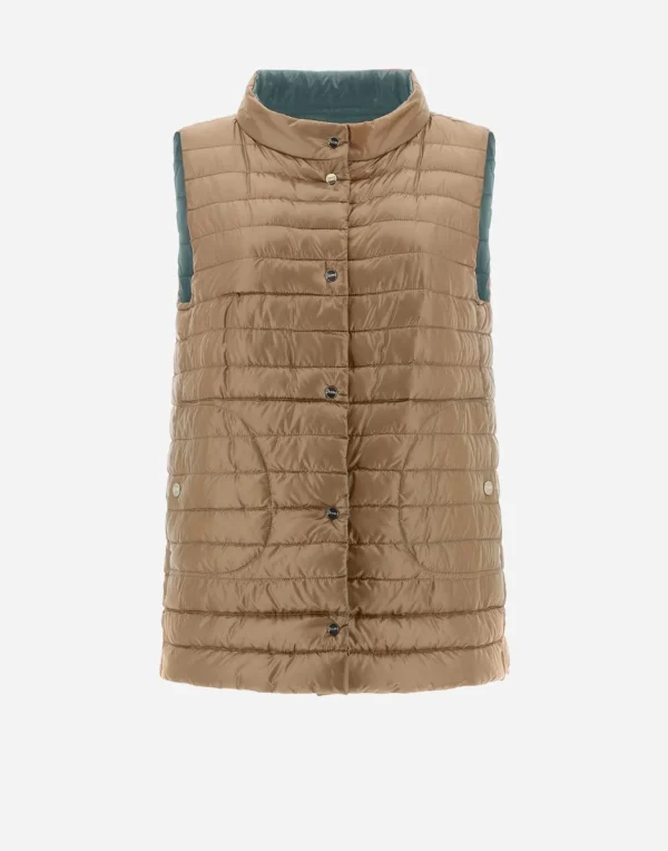 Gilet In Nylon Ultralight Reversibile Bicolore>Herno Sale