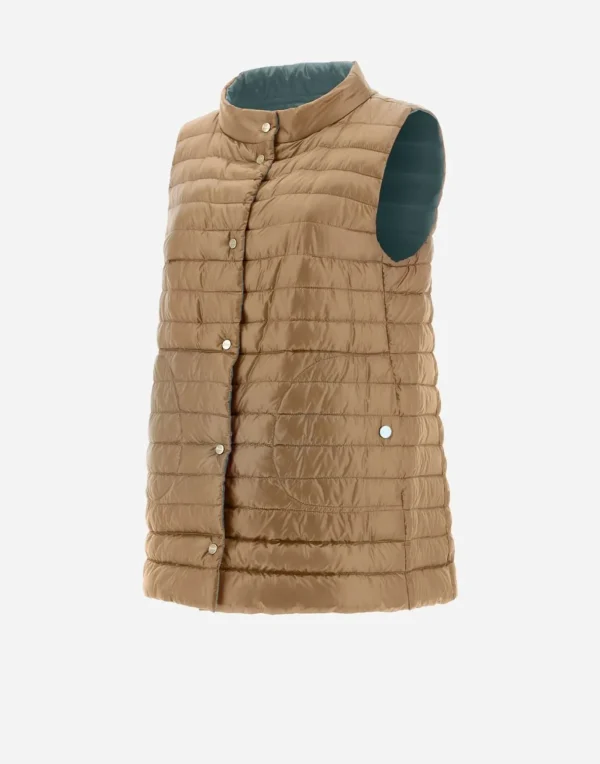 Gilet In Nylon Ultralight Reversibile Bicolore>Herno Sale