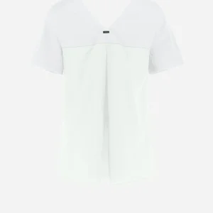 T-Shirt Con Scollo A V In Chic Cotton Jersey E New Techno Taffeta'>Herno Shop