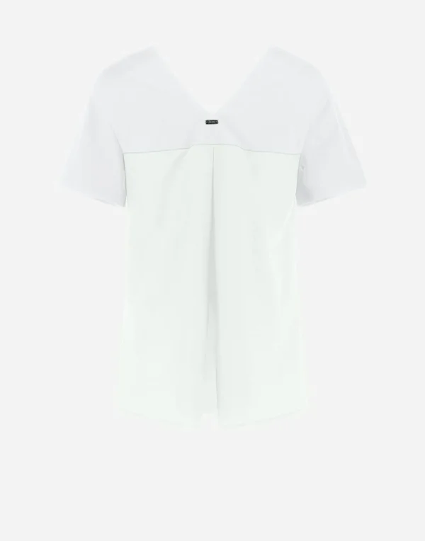 T-Shirt Con Scollo A V In Chic Cotton Jersey E New Techno Taffeta'>Herno Shop