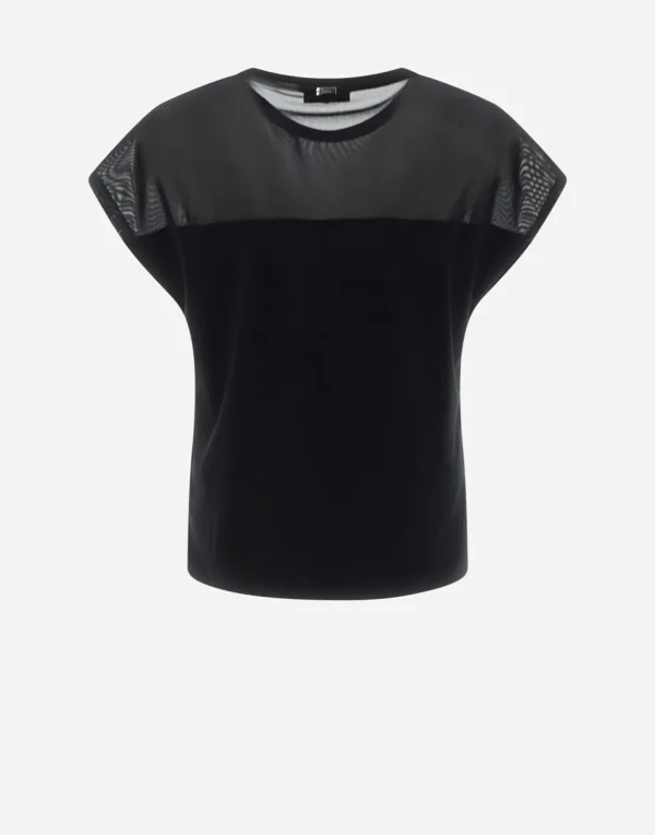 T-Shirt In Light Scuba E Stretch Tulle>Herno Best Sale