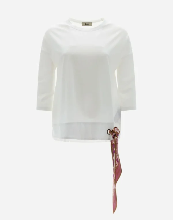 T-Shirt In Superfine Cotton Stretch E Bubble Foulard>Herno Cheap