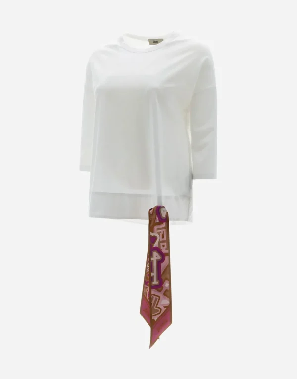 T-Shirt In Superfine Cotton Stretch E Bubble Foulard>Herno Cheap