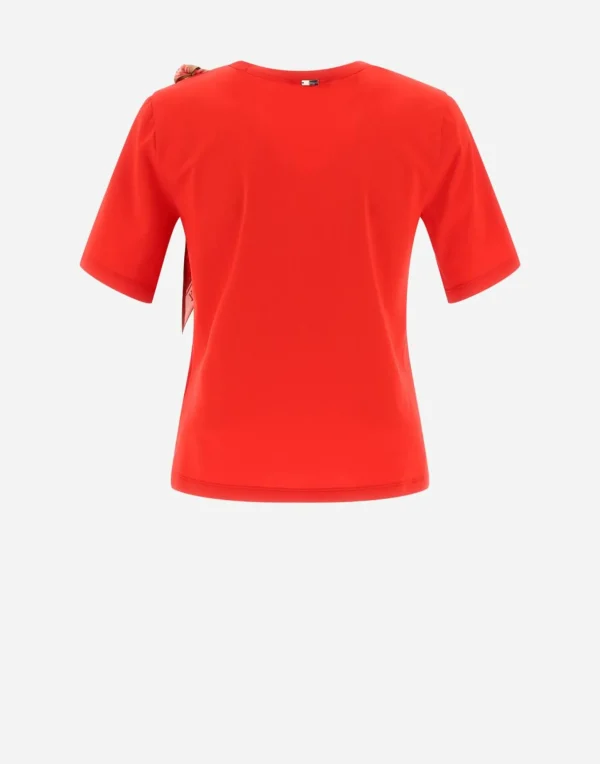 T-Shirt In Superfine Cotton Stretch E Bubble Foulard>Herno New